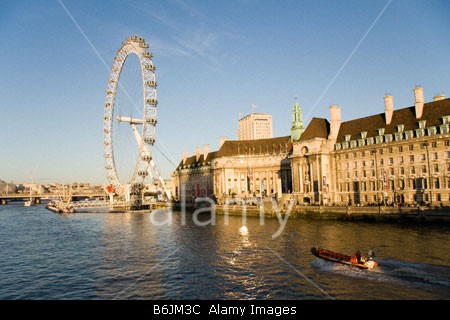 London eye on the River Thames, UK